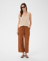 French Oak Striped Rebecca Knit Vest Top