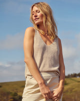 French Oak Rebecca Linen Blend Knit Vest Top