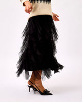 Black Van Hild Tiered Skirt