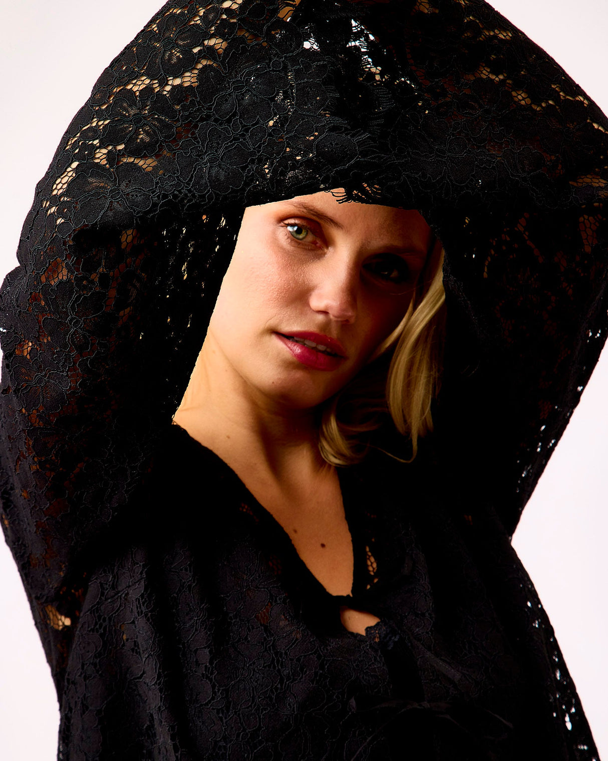 Black Vickie Tie Blouse