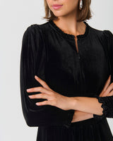 Black Vanissa Velvet Midi Dress