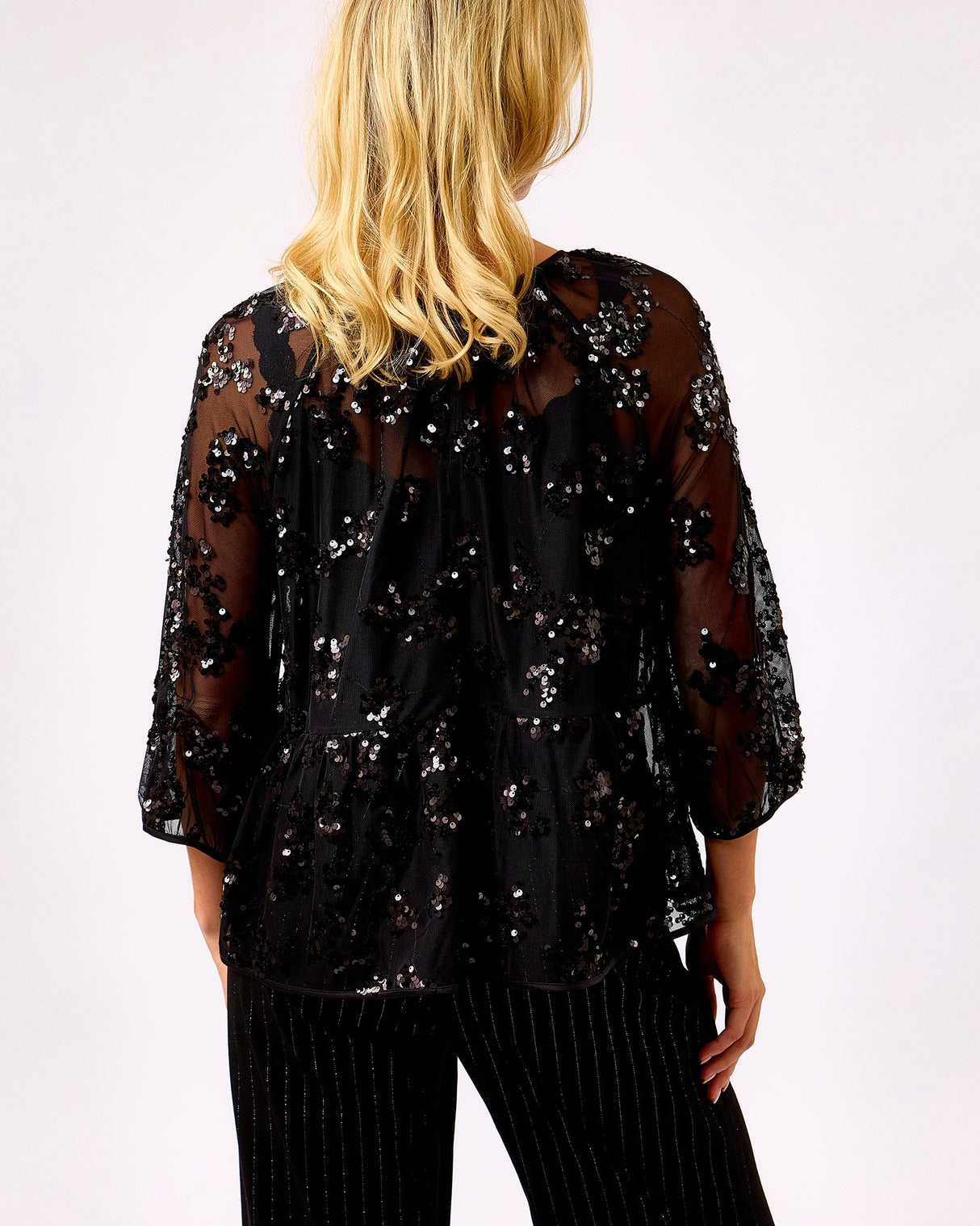 Black Vivan Sequin Blouse