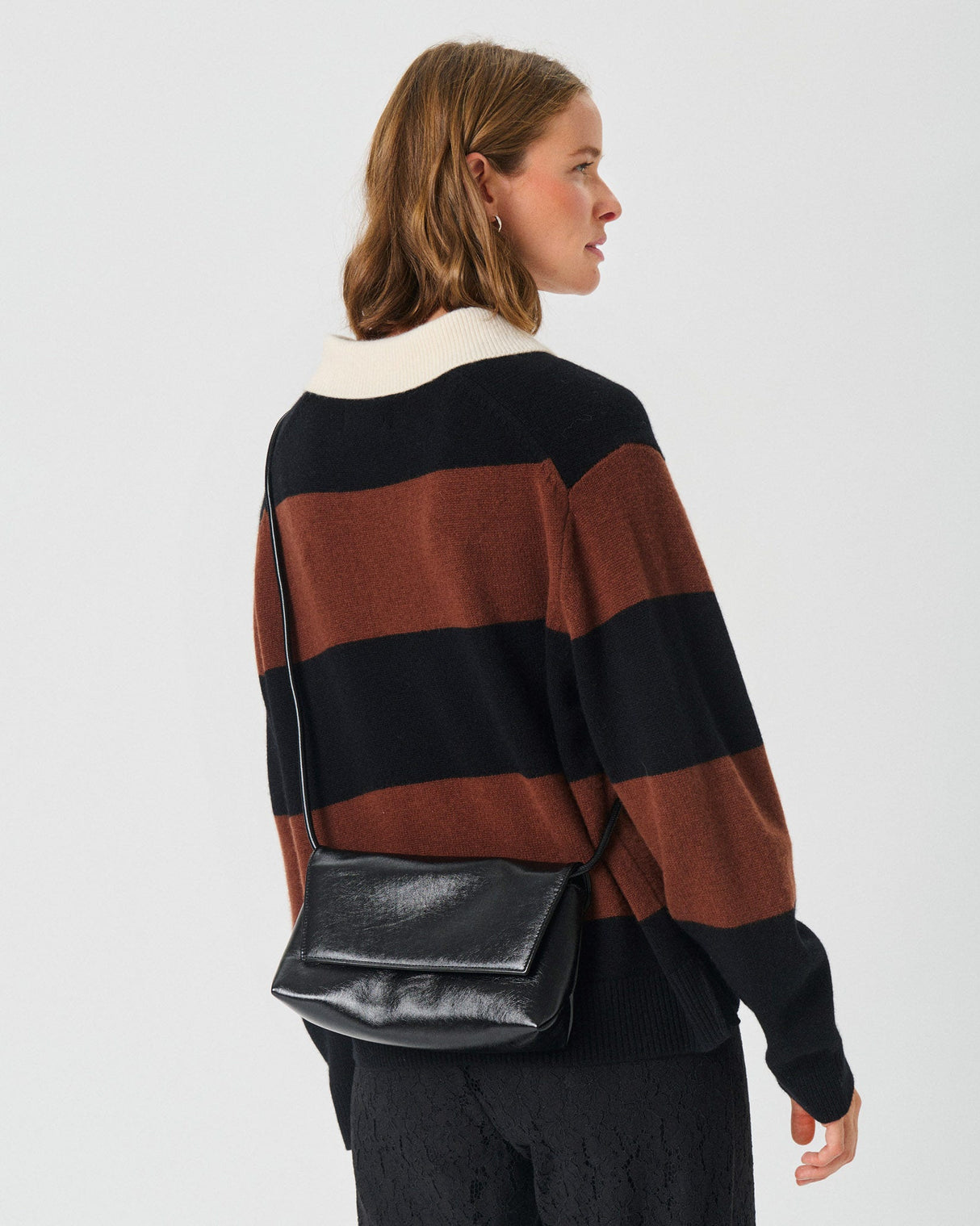 Black Structured Vlora Cross Body Bag