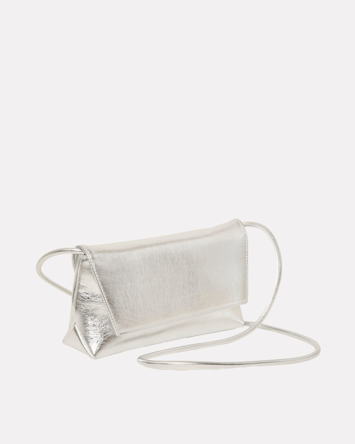 Silver-Structured-Vlora-Cross-Body-Bag