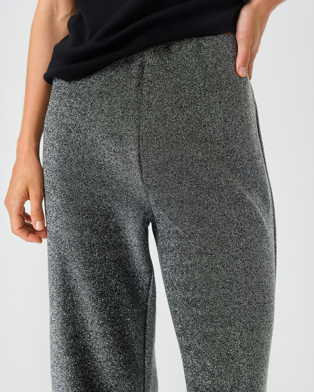 Black Shimmer Vibekke Wide Leg Pants