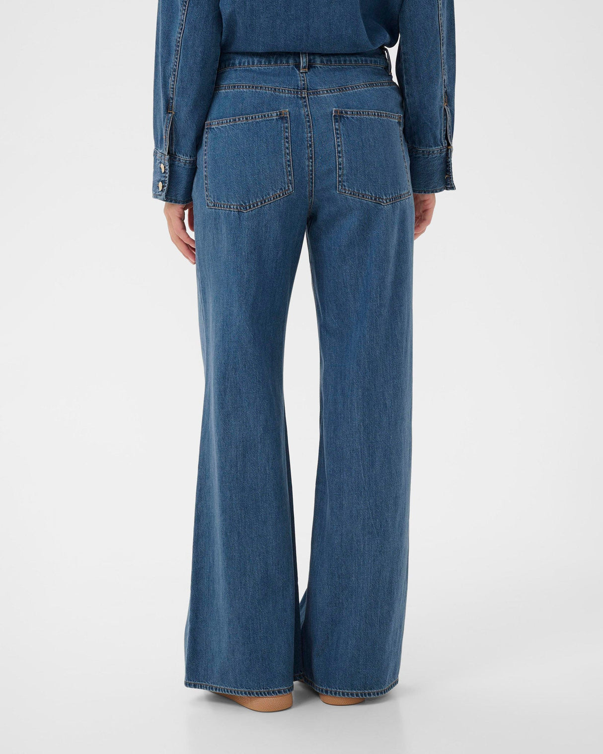 Medium Blue Safina Wide Leg Jeans
