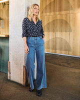 Medium Blue Safina Wide Leg Jeans