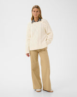 Whisper White Ziva Textured Knit Jumper
