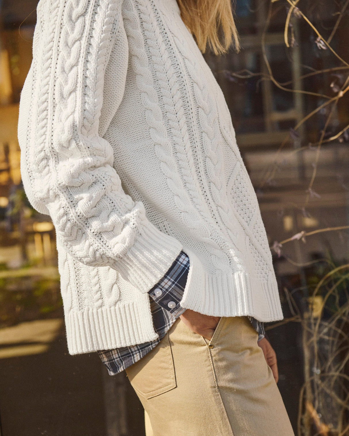 Whisper White Ziva Textured Knit Jumper