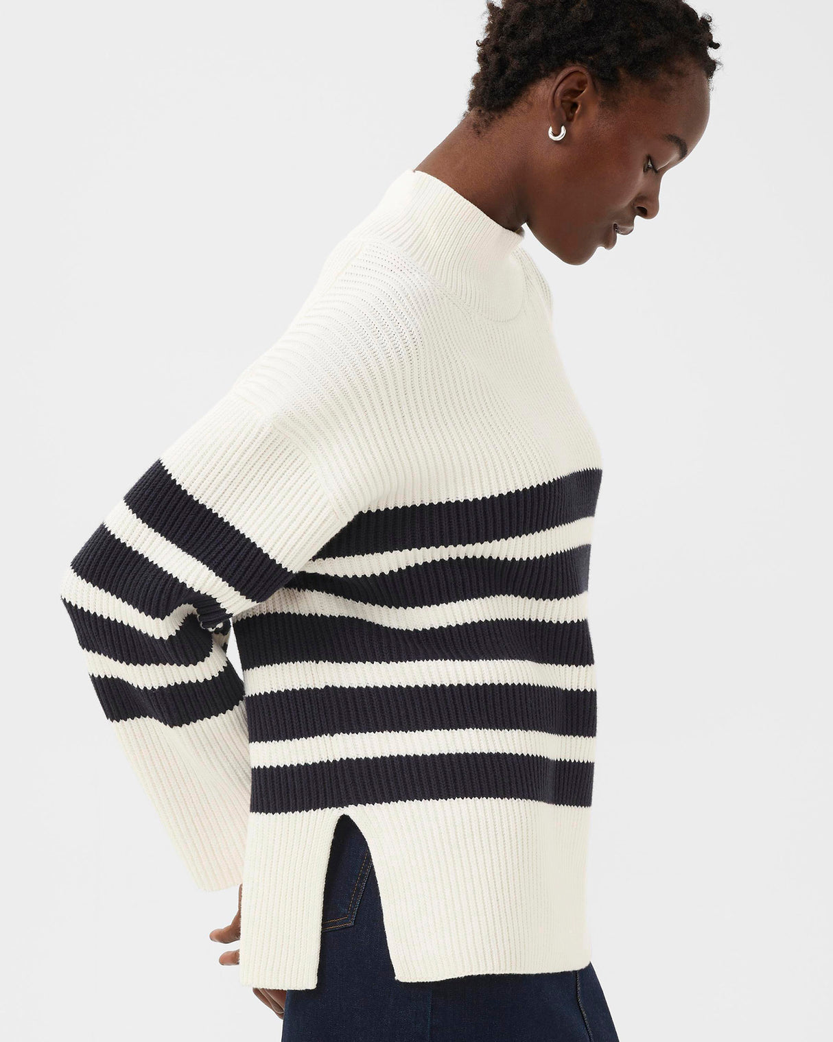 Dark Navy Ziya Striped Jumper