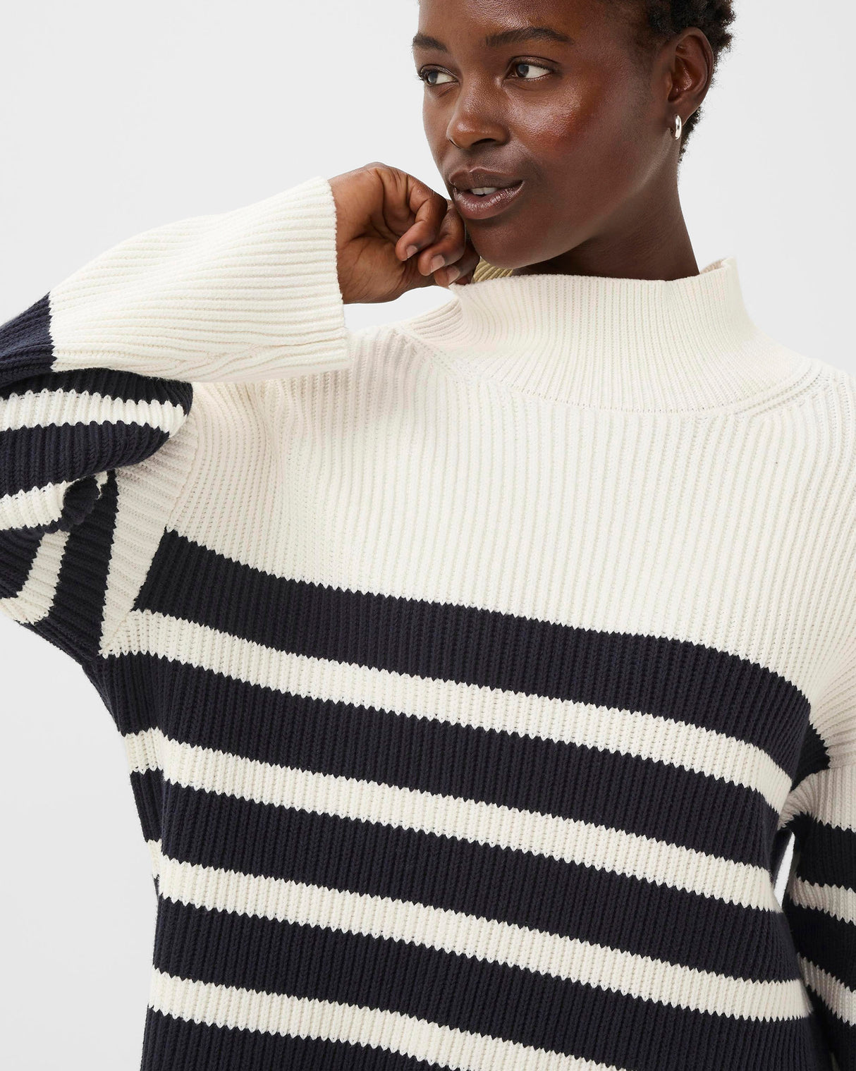 Dark Navy Ziya Striped Jumper