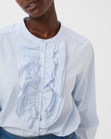 Heather Blue Zaina Ruffle Shirt