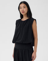 Black-Berthine-Cotton-Balloon-Sleeveless-Top