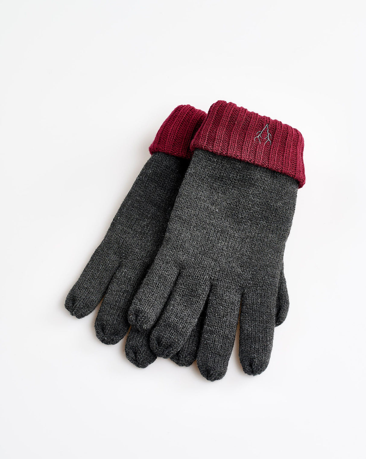 Grey-Maroon-Colour-Block-Thinsulate-Gloves