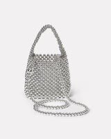 Silver Chrome Beaded Handbag