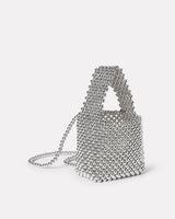 Silver Chrome Beaded Handbag