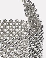 Silver Chrome Beaded Handbag
