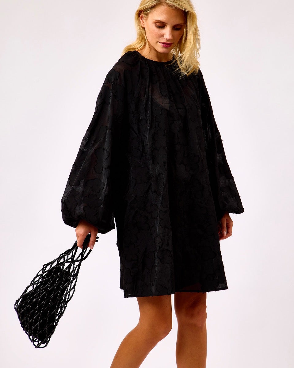 Black Velvet Pearly Shoulder Bag