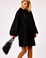 Black Velvet Pearly Shoulder Bag