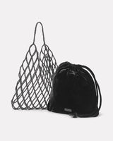 Black Velvet Pearly Shoulder Bag