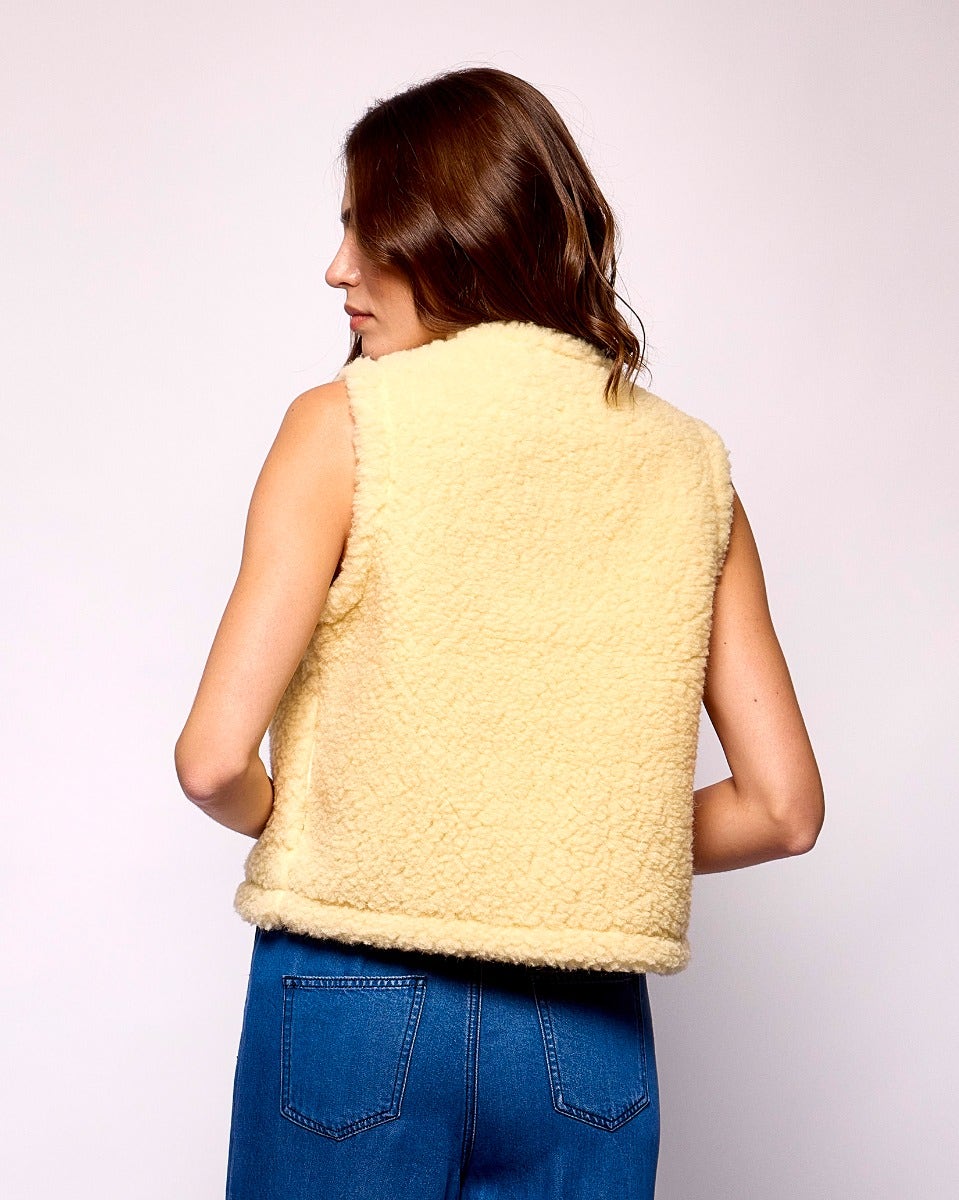 Natural Textured Sheep Wool Bolero Vest