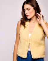 Natural Textured Sheep Wool Bolero Vest