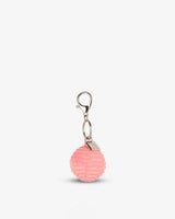 Bubblegum Pink Smiley Corduroy Keychain