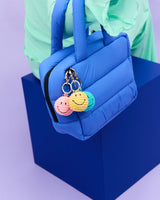 Yellow Smiley Corduroy Keychain