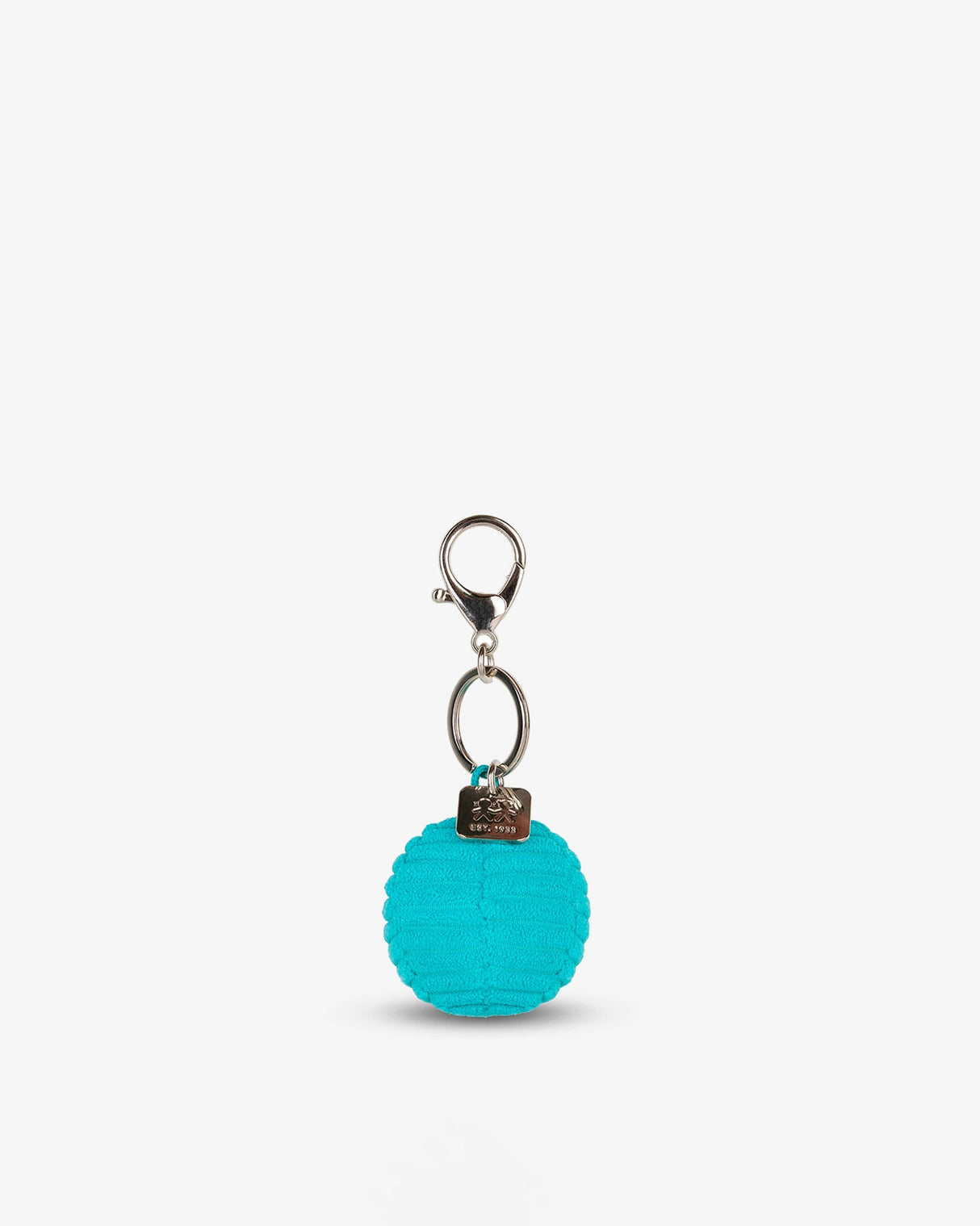 Teal Smiley Corduroy Keychain