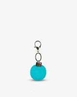 Teal Smiley Corduroy Keychain