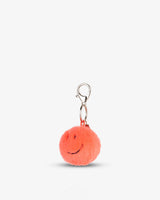 Bright-Coral-Smiley-Fuzzy-Keychain