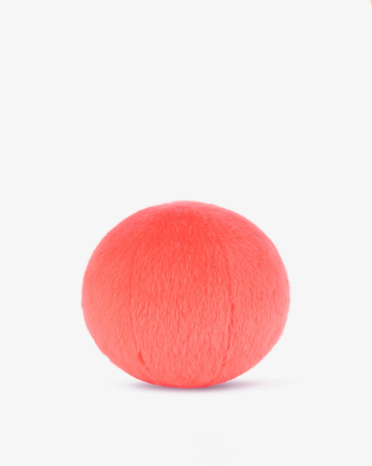 Bright Coral Smiley Fuzzy Soft Toy