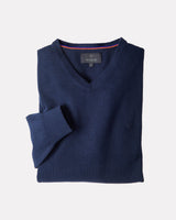 Club-Navy-Fine-Gauge-Cotton-V-Neck-Jumper