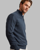 Dark Wash Grey Knit Half Zip Jumper