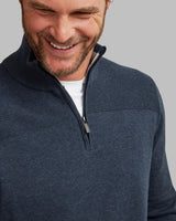 Dark Wash Grey Knit Half Zip Jumper