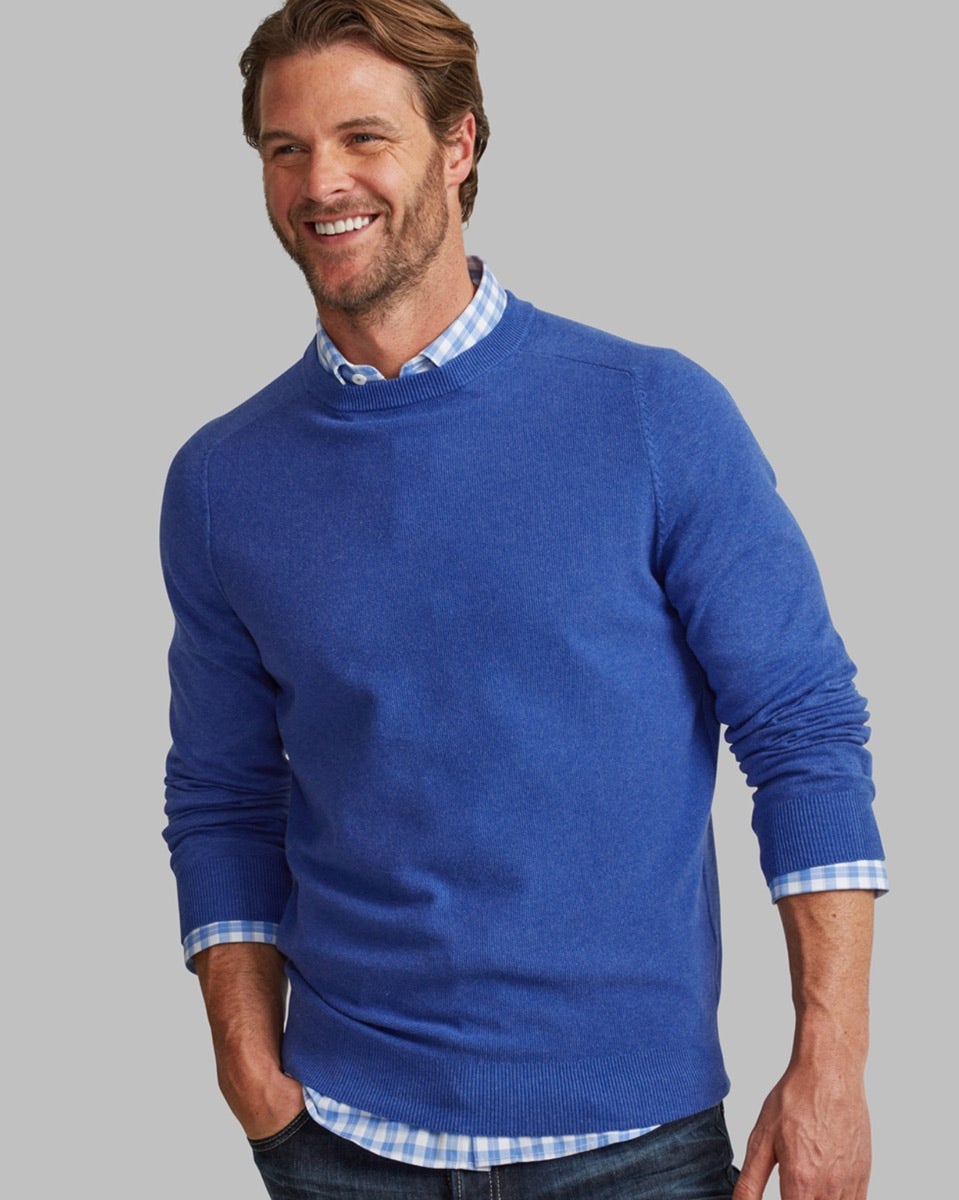 Military-Blue-Micro-Texture-Crew-Neck-Jumper