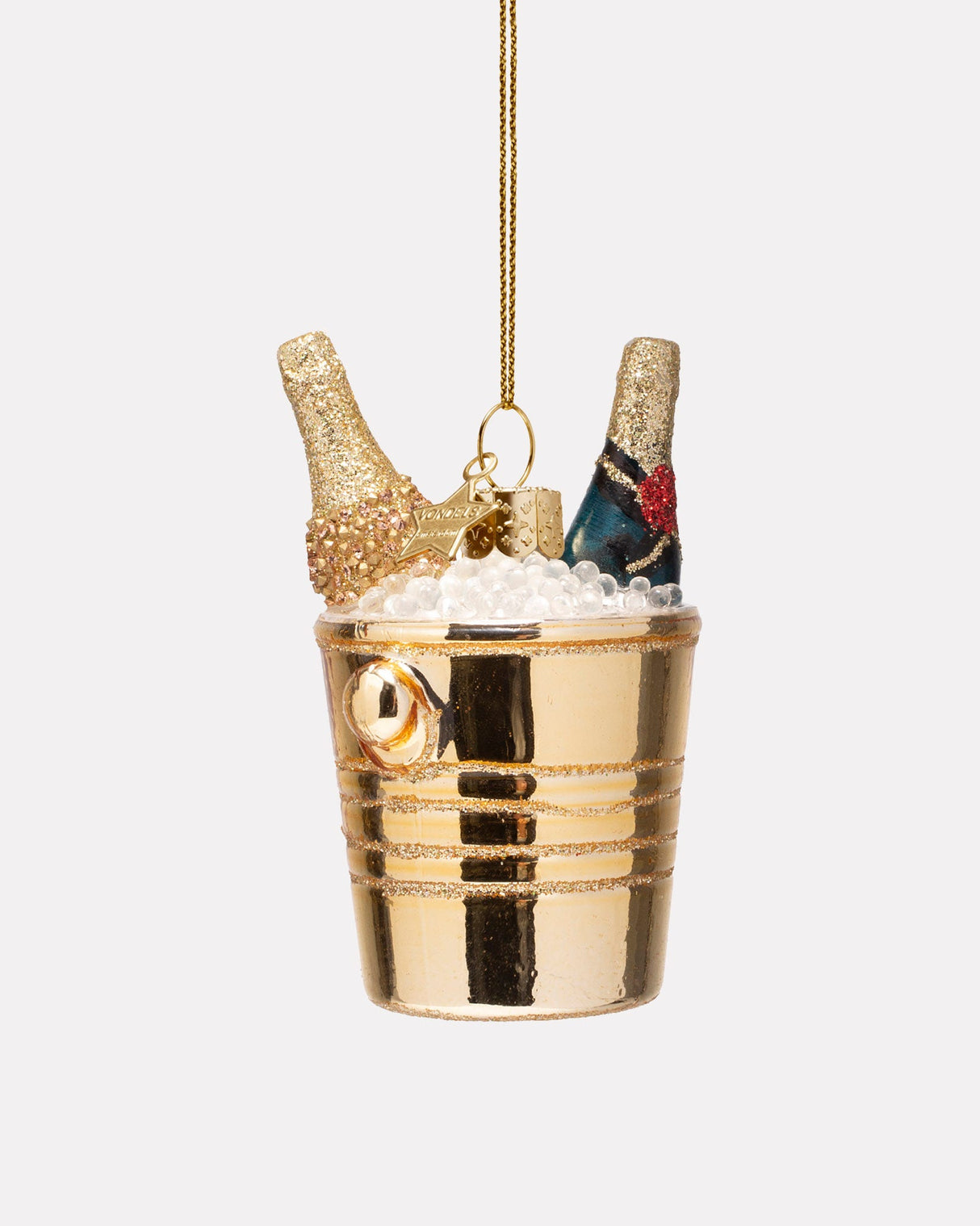 Gold Champagne Cooler Glass Tree Ornament