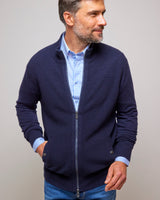 Navy Lambswool Knit Cardigan