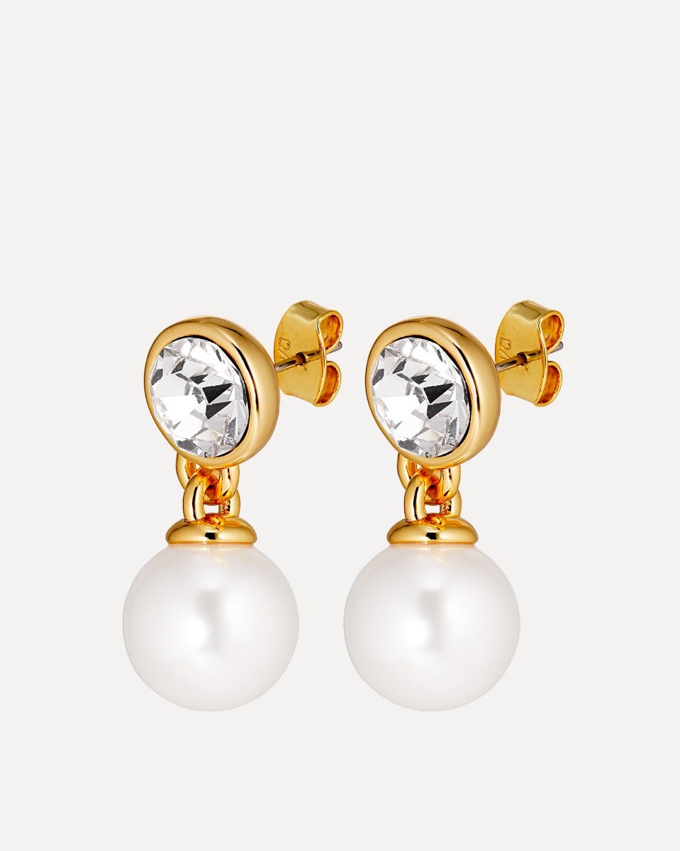 Nette Crystal & Pearl Drop Earrings