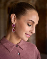 Lina Rose & Pink Crystal Chandelier Earrings