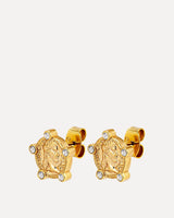 Lucca Crystal Coin Stud Earrings