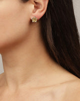 Lucca Crystal Coin Stud Earrings