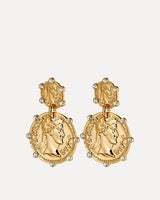 Monza Crystal Coin Drop Earrings