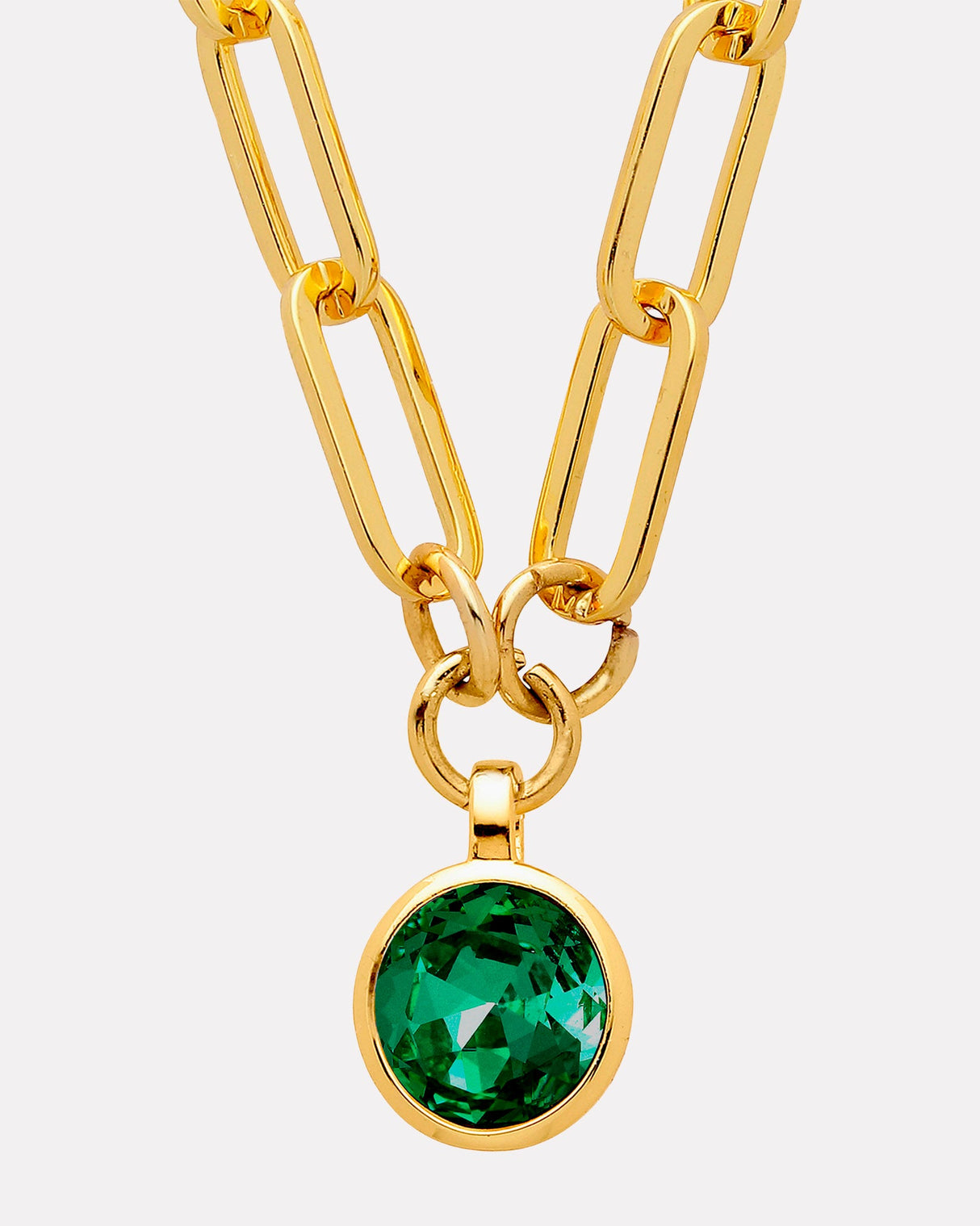 Green Crystal Lisanna Chunky Chain Necklace
