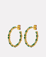 Emerald Green Crystal Nandita Hoop Earrings