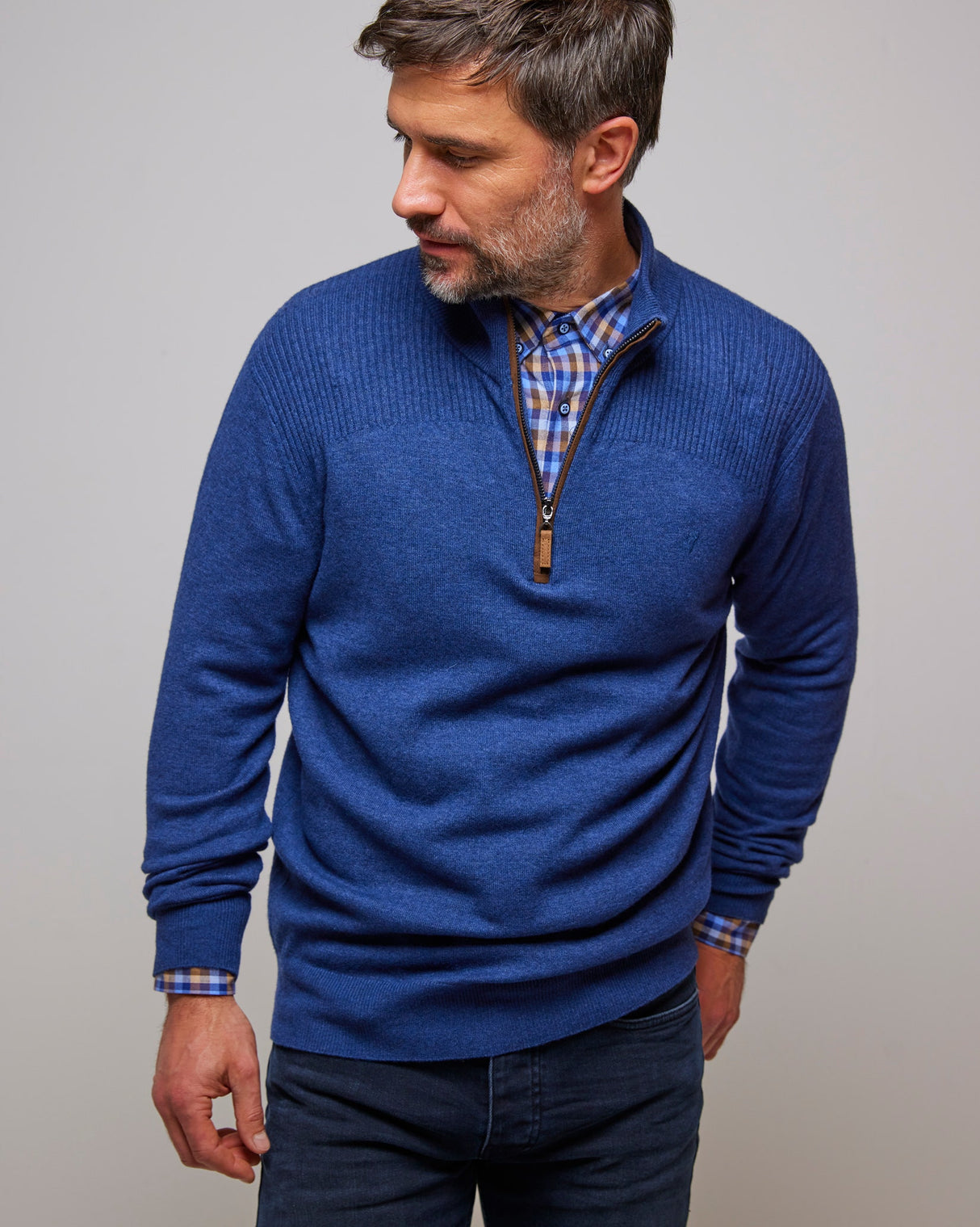Marlin Lambswool Half Zip Knit Jumper