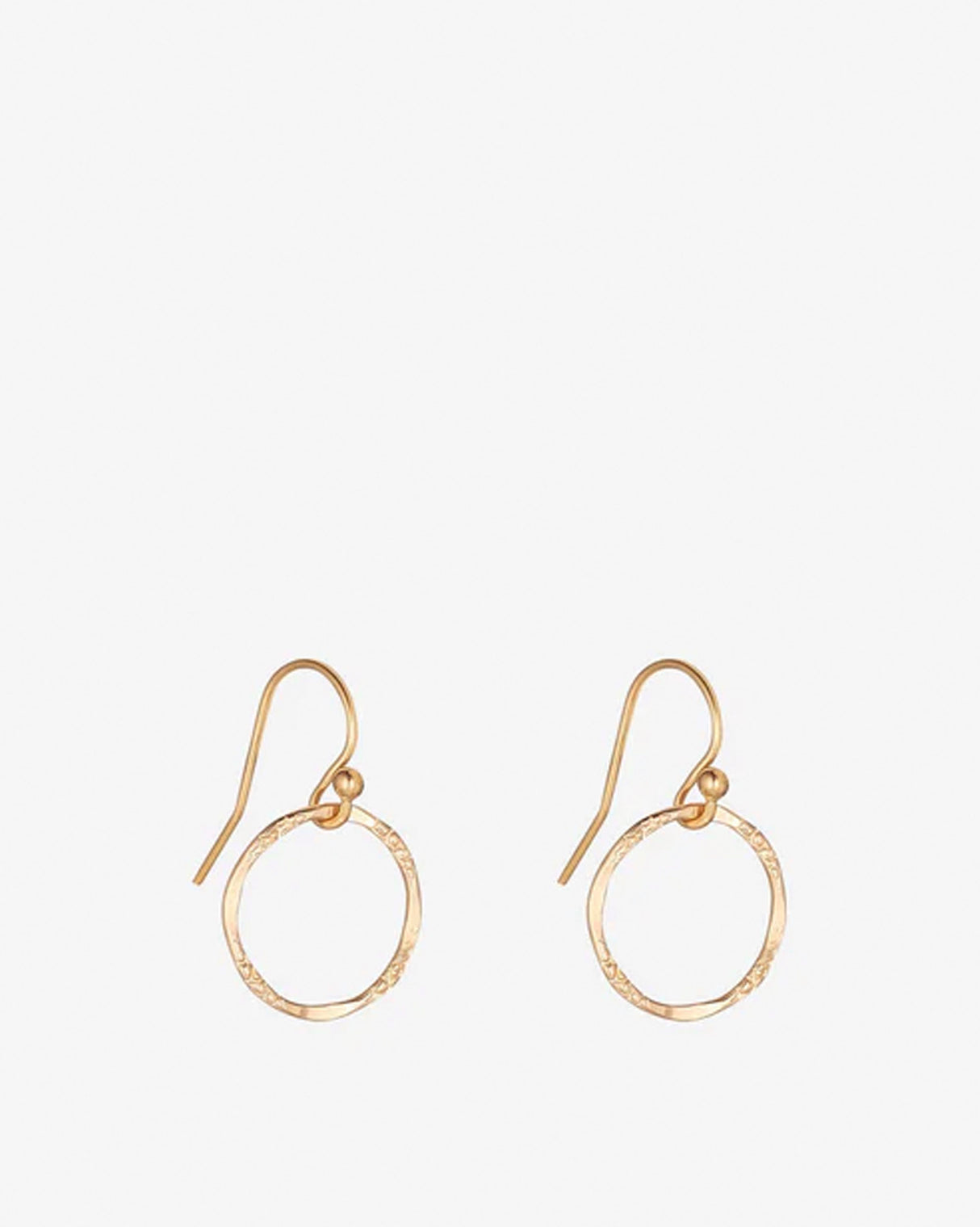 Gold Filled Molten Circle Drop Earrings
