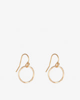 Gold Filled Molten Circle Drop Earrings