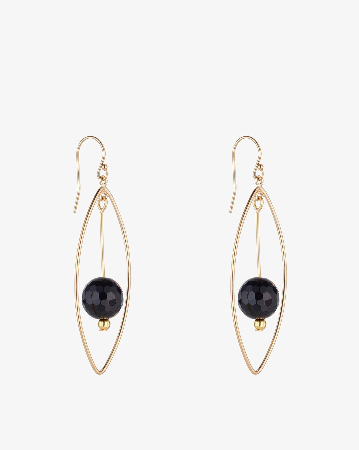 Gold-Filled-Black-Agate-Oval-Chandelier-Earrings