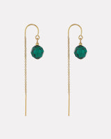 Emerald-Green-Globe-Gold-Filled-Half-Threader-Earrings